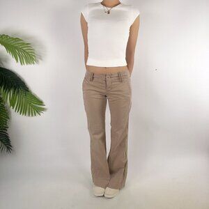 Vintage Y2K American Eagle Khaki Granola Girl Low Rise Bootcut Chino Pants / 0
